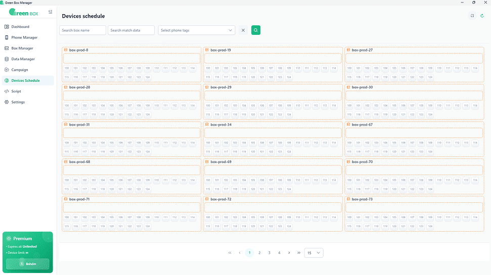 Green Box Manager Overview - Complete platform dashboard